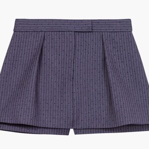 Maje Pinstripe Skort with Crystals